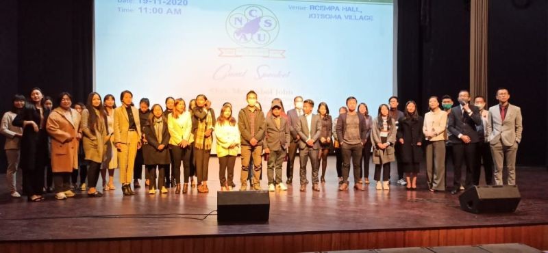 Degree toppers were felicitated in a programme conducted by the All Nagaland College Students’ Union (ANCSU) in Kohima on November 19. (Morung Photo)